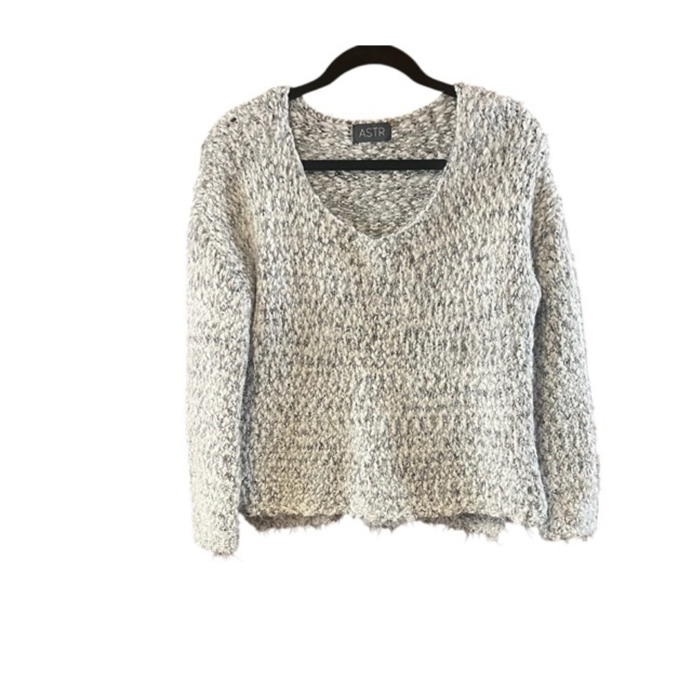 Astr Chunky Marled Knit Pullover Sweater